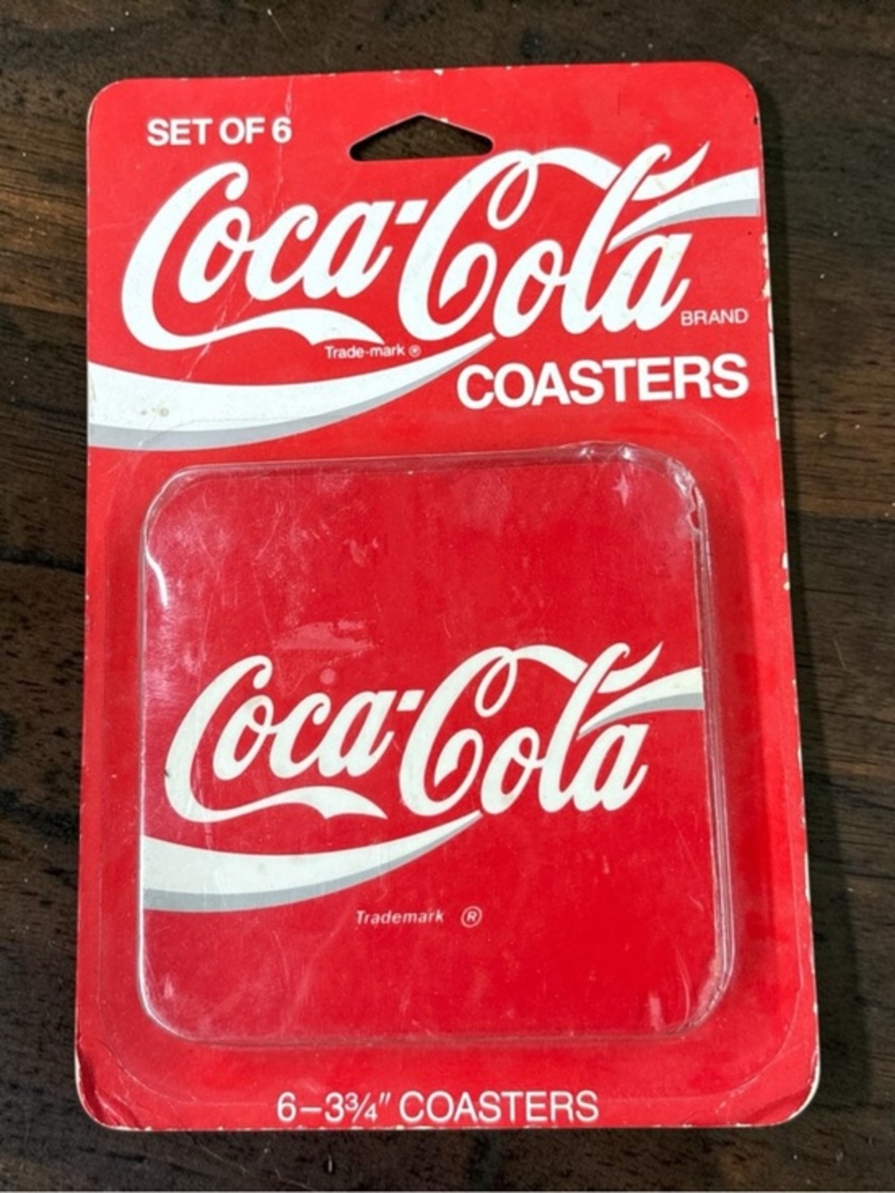 New In Package Vintage Set Of 6 Coca Cola Cork Coasters 3.75” Never Opened